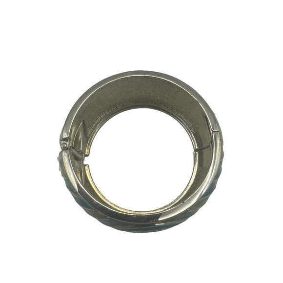 Bracelet Enamel Clamper Cloisonne Look Green Turquoise 3 in Diam. - Picture 4 of 5